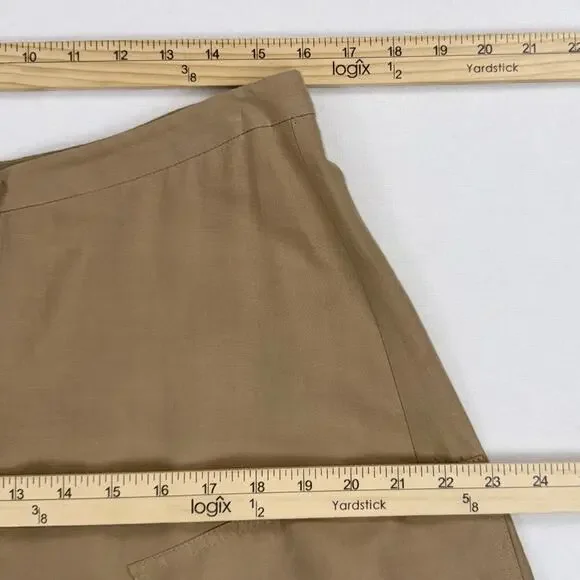 Vince Women's Utility Linen Cotton Blend Midi Skirt Size 12 Sandstorm Tan - Picture 15 of 16